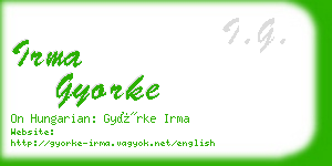 irma gyorke business card